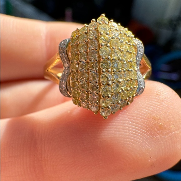 1.00ctw solid 10k gold genuine yellow diamond ring high end - Picture 13 of 16